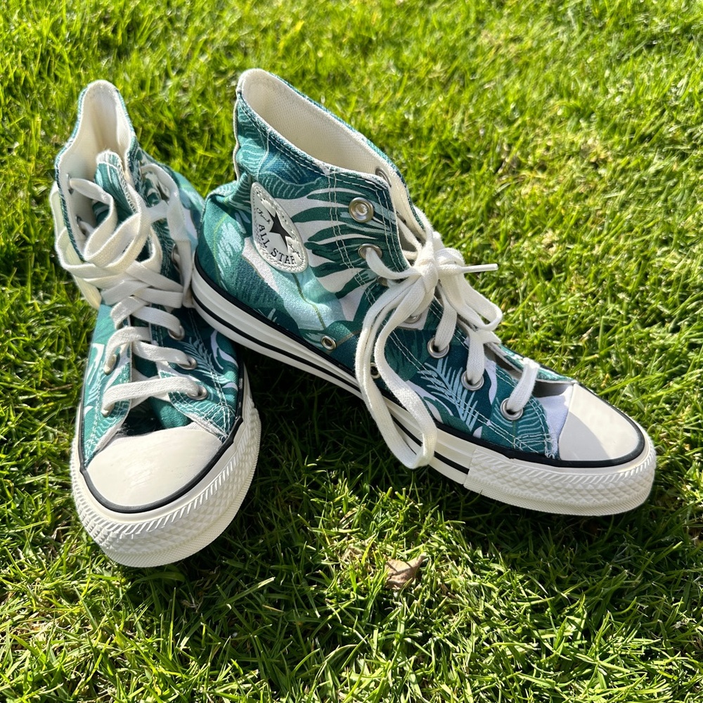 Converse High-Top Sneakers - Green and White